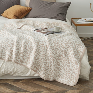Jeté de lit BLA OEKO-TEX en microfibre tricotée à imprimé léopard, chaud pour l'hiver, en <span class=keywords><strong>fausse</strong></span> <span class=keywords><strong>fourrure</strong></span>, à carreaux, moelleux, moderne, pour jeunes, taille personnalisable - Product Image 1