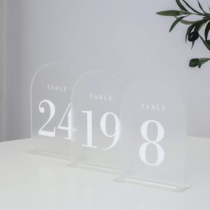 Soporte de número de mesa de acrílico esmerilado <span class=keywords><strong>Mini</strong></span> carteles de <span class=keywords><strong>pizarra</strong></span> de mesa para comida bodas fiestas de cumpleaños Buffets estante de exhibición - Product Image 6