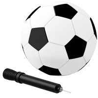 Ballon de football taille 4 avec pompe - Noir et blanc 8 oz Ballon d'entraînement et de match pour enfants, jeunes et adultes (Pack 1)