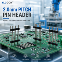 Connecteur mâle à une rangée de 6 broches, pas de 2,0 mm, boîtier noir pour carte PCB, faisceau de câbles JST PH OEM