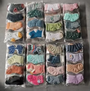 Chaussettes courtes respirantes en gros pour garçons et filles, fines, imprimées, colorées, vêtements d'été pour nouveau-nés, ensemble de chaussettes tricotées en cadeau - Product Image 1