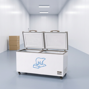 Congélateur à grande capacité avec deux portes solides, ouverture par le haut, congélateur profond avec moteur pour le stockage des aliments congelés, certifié CE - Product Image 1