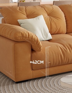 Ensemble de canapés sectionnels en velours capitonné de style français avec éponge haute densité pour salon moderne et utilisation en hôtel/centre commercial - Product Image 6