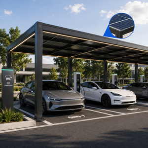 Pergola en aluminium avec panneaux solaires photovoltaïques pour l'extérieur - Product Image 1
