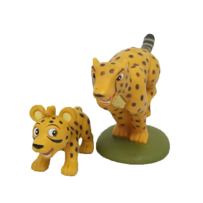 Wholesale Learning Cartoon Toys Action Figure Baby Early Education Safe Cheetah Forest Animal Manufacturers Kid Toy Vinyl Toys