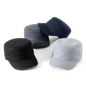 Casquette de baseball plate en laine mélangée chaude entièrement scellée pour <span class=keywords><strong>personnes</strong></span> âgées à grosse circonférence de tête en hiver - Product Image 1