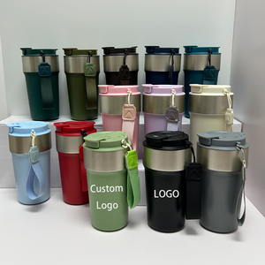 แก้วกาแฟสแตนเลสเก็บความร้อนสองชั้น ขนาด 17 ออนซ์ 510 มล. สกรีนโลโก้ได้ พร้อมหลอดและสายสะพาย - Product Image 1