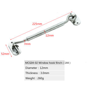 Asia África Venta caliente Acero inoxidable de alta calidad 4 6 8 9 pulgadas Puerta Ventana Cabina Gancho Ventana Gancho Y Ojos - Product Image 2