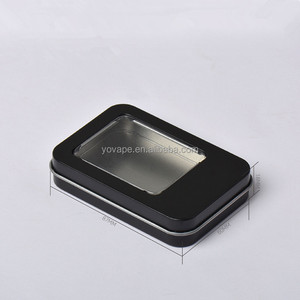 Quà Tặng Tùy Chỉnh Bao Bì Vuông Nhỏ Container Kẹo Bạc Hà Tổ Chức Hình Chữ Nhật Thép Màu Đen Kim Loại Lon Thiếc Hộp Với Cửa Sổ Rõ Ràng - Product Image 5