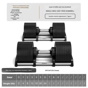 Mancuernas Ajustables Tezewa para Hombre, Completamente de Acero, Electrochapadas, para Ejercicio en Casa, Culturismo, 15 Niveles de Peso Ajustable, Venta al por Mayor - Product Image 6