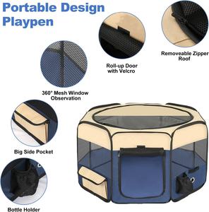 Box per cani e gatti-box pieghevole per animali domestici con custodia per il trasporto, tenda portatile per animali domestici per uso interno/esterno copertura parasole rimovibile - Product Image 3