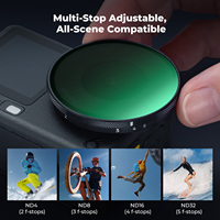 Filtre pour caméra d'action K&F Concept HD multi-couches à diffusion noire 1/4 ND4-32 variable CPL pour DJI Osmo Action 6