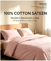 Ensemble de draps en coton biologique solide, collection de literie en satin 100% coton 60S