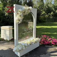 ZKAI Nouvelle Arrivée Panneau Mural Cascade d'Eau Personnalisé en Verre avec Support Métallique et Éclairage RGB pour Mariage