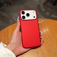 Coque de téléphone portable antichoc pour 17 Pro Max, design bagage, avec bandes de peinture métallique PC