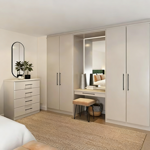 Armoire à portes plates modernes personnalisées BALOM, meubles de chambre à coucher, pleine hauteur jusqu'au plafond, maximise l'espace, armoire sans poussière - Product Image 3