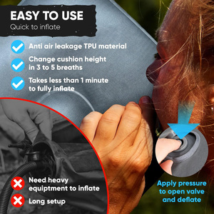 Oreiller de voyage confortable à motif imprimé personnalisé, gonflable et compressible avec rembourrage en mousse, idéal pour le camping et le sommeil - Product Image 5