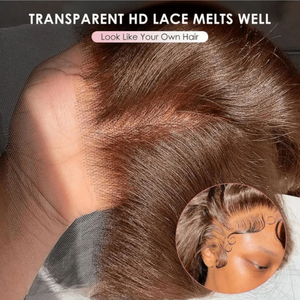 32 Inch Chocolate Brown 13x4 HD Bone Straight <strong>Lace</strong> <strong>Front</strong> <strong>Wigs</strong> <strong>Human</strong> <strong>Hair</strong> 13x4 Brazilian Transparent <strong>Lace</strong> Frontal <strong>Wigs</strong> for Women - Product Image 2