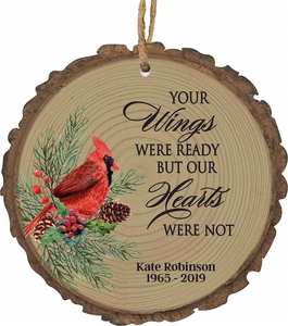 Custom Memorial Cardinal Christmas Ornament Keepsake for <b>Remembrance</b> - Sympathy Tree Decoration <b>Gift</b> - Product Image 1