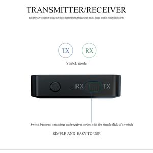 KN321 2in1リアルステレオ<span class=keywords><strong>Bluetooth</strong></span> 5.0レシーバー/トランスミッター <span class=keywords><strong>Bluetooth</strong></span>ワイヤレスアダプター オーディオ 3.5mm AUX付き ホームTV/MP3/PC対応 - Product Image 5