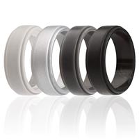 Bague de sport en silicone avec logo personnalisé, ajustement confortable, bague de mariage en caoutchouc souple, idéale pour les activités sportives en extérieur