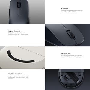 Xiaomi çift modlu kablosuz fare için orijinal 2 sessiz tıklayarak Snug Fit LED göstergesi büyük kaydırma tekerlek PTFE fare ayaklar - Product Image 6