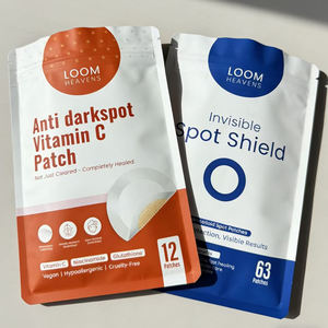 Sachet personnalisé à trois soudures latérales pour masques faciaux, emballage de produits de soin de la peau et patchs - Product Image 1