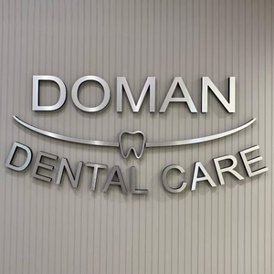 Logo aziendale parete segno lettere in acciaio inox parete 3d Logo segno negozio di lettere in metallo anteriore spazzola argento segno 3d - Product Image 3