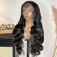 Perruque de cheveux humains naturels indiens bruts sans colle perruque Lace Front de cheveux humains perruque de cheveux alignés sur les cuticules de vague de corps 360 Full HD perruque de dentelle frontale