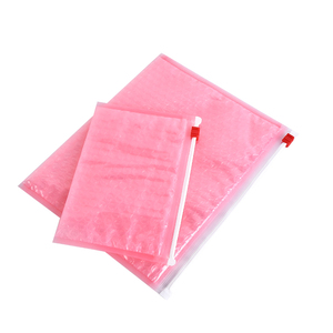 Eco Friendly Reusable <strong>Pink</strong> Zippered <strong>Bubble</strong> <strong>Mailer</strong> Pouch Cosmetic Shipping Packaging Bag for Makeup Travel Storage - Product Image 1
