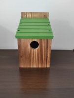 Ornement de jardin, nichoir en bois pour oiseaux, résistant aux intempéries, en bois naturel, abri pour oiseaux sauvages du jardin