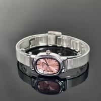 Montre Femme Ovale à Quartz en Acier Inoxydable, Design Minimaliste, Étanche, Luxe Léger