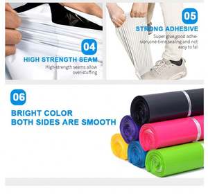 Sacs d'expédition en polyéthylène à fermeture automatique avec logo personnalisé, sacs d'expédition express, sacs en plastique pour les courses, les supermarchés, les vêtements - Product Image 5