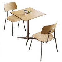 Table et chaises de style bois massif pour café, salon de thé, snack-bar tendance, café, pâtisserie, et table en fer forgé style Ocean Board