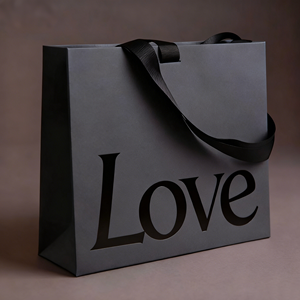 Sac cadeau en papier couché écologique réutilisable sans couture à la taille pour chaussures et vêtements, luxe, fond plat renforcé, très résistant - Product Image 1