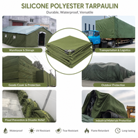 Bâche en toile de silicone robuste 1000D 610 g/m² imperméable 18x15 en polyester avec œillets pour bateau