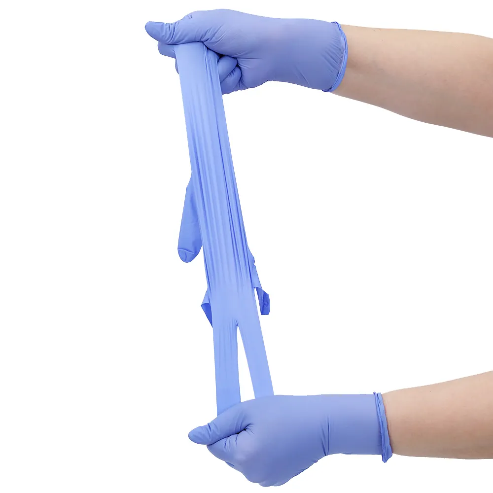 Nitrile Gloves Suppliers Stock In USA Disposable Powder Free Factory Price Ice Blue Nitrile Medical Examination Work Touch Screen Gloves