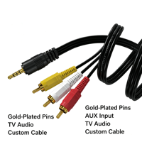3.5mm 4 Kutuplu Erkek 3 RCA Erkek Optik Fiber Kablo Altın Kaplama Pinli Ses Video Kompozit Kablosu TV Set Üstü Kutusu Medya Mikrofonu için