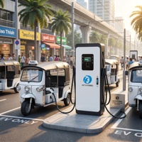 Cargador Rápido de CC de Bajo Voltaje HTYT de 10kW para Motocicletas Eléctricas y Flotas de Reparto, con CAN Bus y Control por Aplicación, IP54