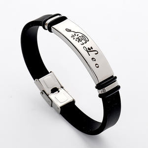 ร้อนขายราศีซิลิโคนสแตนเลสอุปกรณ์เสริมสร้อยข้อมือคู่สร้อยข้อมือผู้ชายนักเรียนบุคลิกภาพสร้อยข้อมือที่มีคุณภาพสูง - Product Image 4