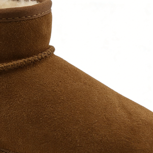 Bottes de neige marron en cuir de vachette <span class=keywords><strong>pour</strong></span> femmes, à semelle épaisse, bottines chaudes d'hiver, vente en gros, personnalisation OEM/ODM du logo et du style - Product Image 6