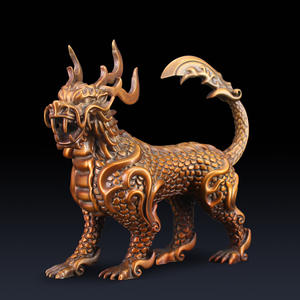 Cuivre pur <span class=keywords><strong>Dragon</strong></span> neuf fils ornement poivre Suanni Yi mille-pattes vipère Taotie Bi Pu Laochi <span class=keywords><strong>baiser</strong></span> Bi maison <span class=keywords><strong>de</strong></span> ville gravure métal - Product Image 4