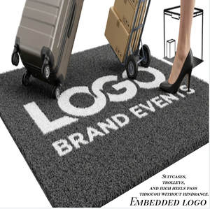 Gazon artificiel personnalisé avec logo, revêtement de sol de luxe pour salons professionnels, tapis en gazon commercial à motifs incrustés pour les boutiques éphémères de marque et les expositions - Product Image 2