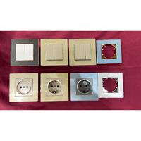 MVAVA CE EU/UK/FR 1 Gang 2 Gang 3Gang Or Bleu PC Acrylique Matériau Power Light Touch Button Wall Electrical Switch and Socket