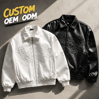 Veste de moto en cuir véritable pour homme, style universitaire, avec logo personnalisé en relief, vente en gros OEM