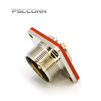 Connecteur hermétique PSCCONN série MX MX23J4Z, fiche et prise 4 broches, coque en acier inoxydable, connecteur aviation verre-métal