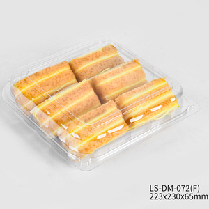 Caja de embalaje de alimentos de plástico desechable PET reciclable Diseño de concha <span class=keywords><strong>rectangular</strong></span> Contenedor de galletas transparente - Product Image 3
