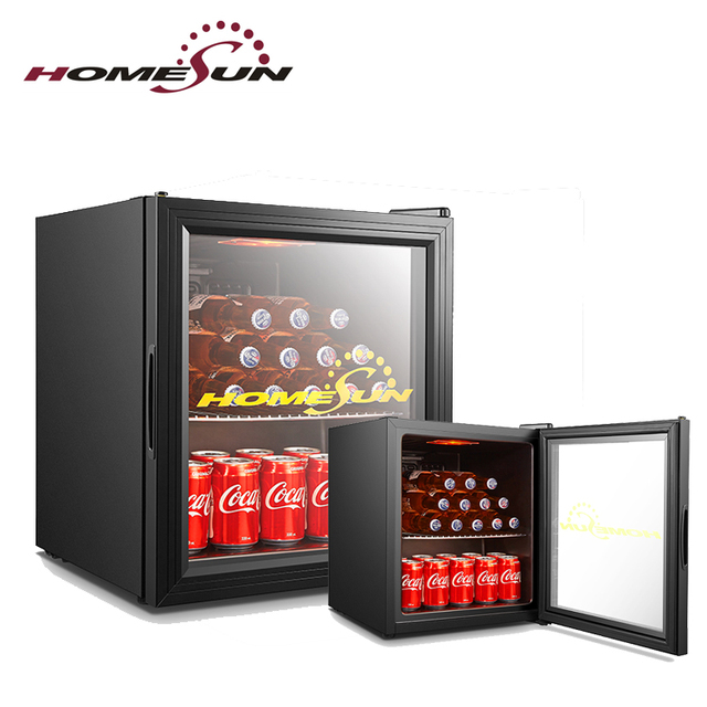 Custom Commercial Cans Bottle Drink Mini Refrigerator Small Hotel bar Fridge Cooler Glass Door Mini Fridge