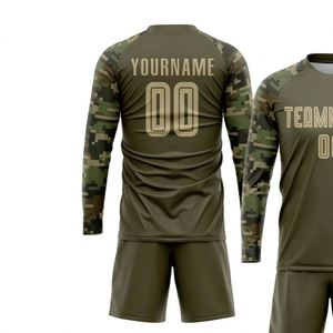 Conjunto de Camiseta de Fútbol Personalizada de Manga Larga, Uniforme de Fútbol Transpirable, Kit Deportivo Sublimado, Camiseta y Pantalones Cortos con Nombre y Número del Equipo - Product Image 3