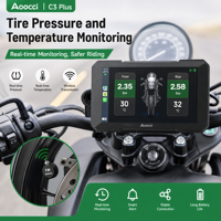 Écran de navigation GPS Aoocci pour moto avec CarPlay, Android Auto sans fil, DVR, TPMS, étanche IP67, affichage pour vélo